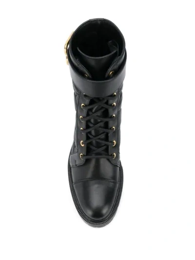 Shop Balmain Ranger Quilted Ankle Boots In Black