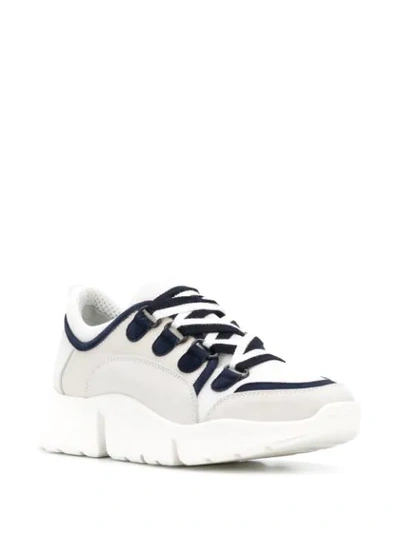 Shop Lorena Antoniazzi Oversized Lace-up Sneakers In White