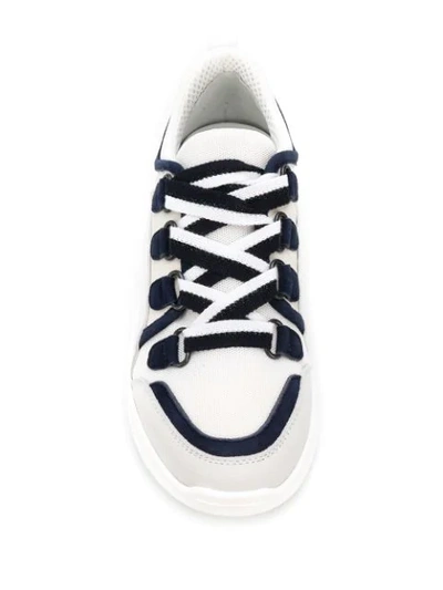 Shop Lorena Antoniazzi Oversized Lace-up Sneakers In White