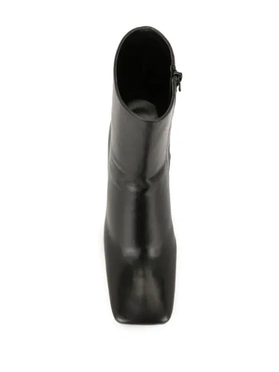 Shop Proenza Schouler Sculptural-heel Square-toe Boots In Black