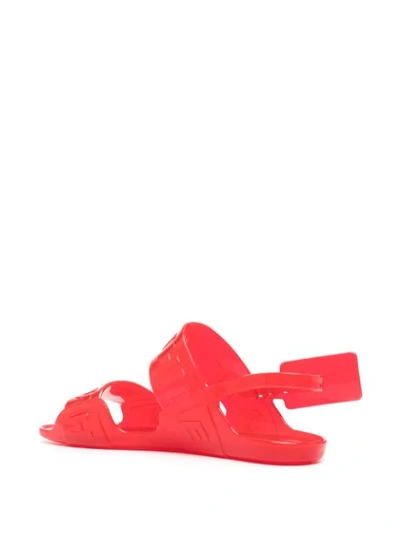 Shop Off-white Embossed Logo-tape Detail Sandals In Red