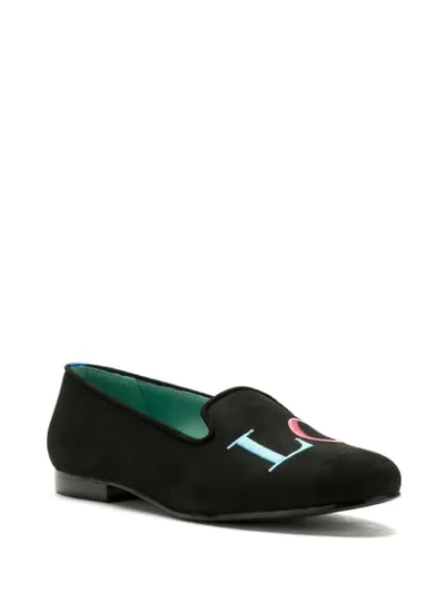 Shop Blue Bird Shoes Nubyck Leather New Love Loafers In Black