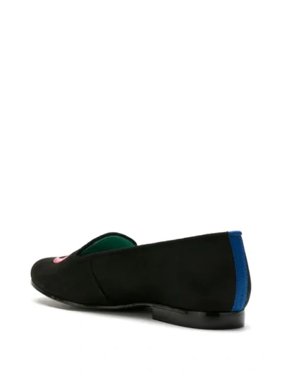 Shop Blue Bird Shoes Nubyck Leather New Love Loafers In Black