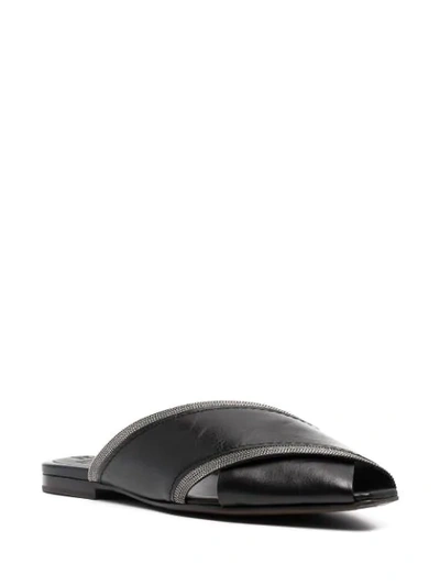 Shop Brunello Cucinelli Monili-embellished Slides In Black