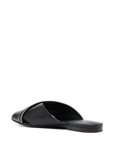 Shop Brunello Cucinelli Monili-embellished Slides In Black