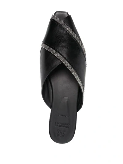 Shop Brunello Cucinelli Monili-embellished Slides In Black