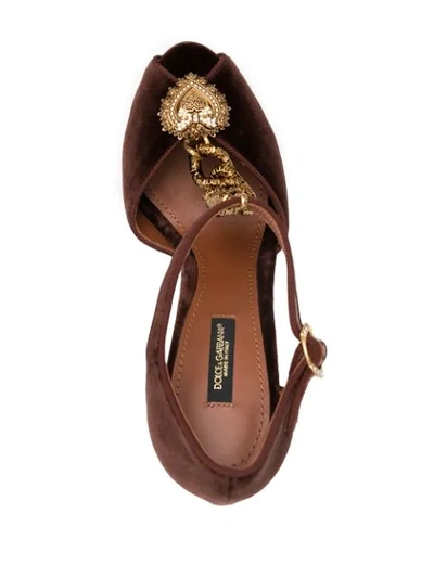 Shop Dolce & Gabbana Devotion High-heel Sandals In Brown