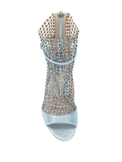 Shop René Caovilla Galaxia Rhinestone-embellished Sandals In Blue