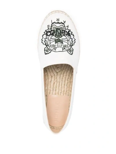 Shop Kenzo Tiger Embroidered Espadrilles In White