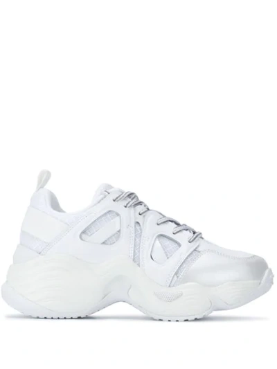 Shop Emporio Armani Chunky Sole Trainers In White