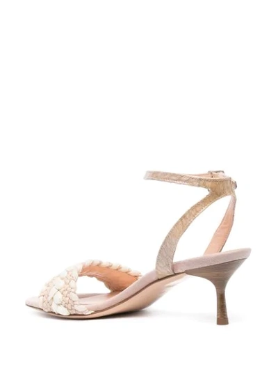 Shop Agl Attilio Giusti Leombruni Interwoven-detail Buckle-fastening Sandals In Neutrals