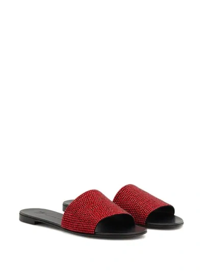 Shop Giuseppe Zanotti Adelia Stud Embellished Sandals In Red