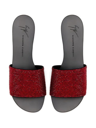 Shop Giuseppe Zanotti Adelia Stud Embellished Sandals In Red