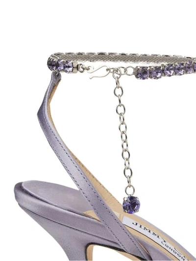 Shop Jimmy Choo Crystal-embellished 90mm Sandals In Purple
