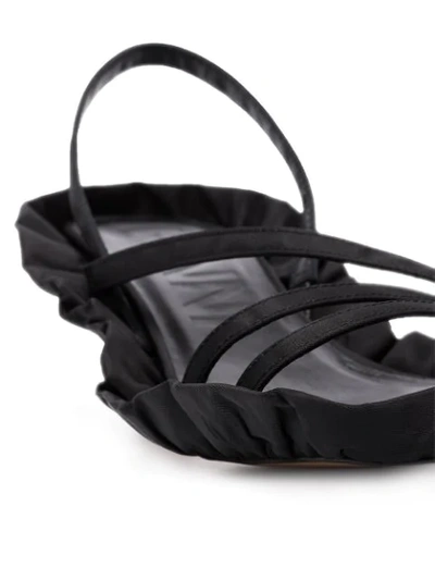Shop Ganni 50mm Ruffle-detailing Sandals In Black