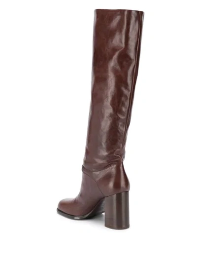 Miu Miu 95mm Square-toe Boots In Brown