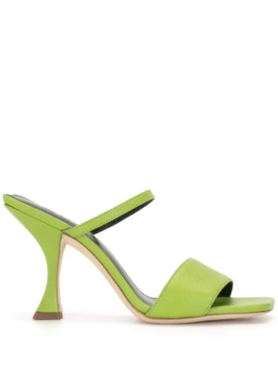 Shop By Far Nayla 90mm Leather Sandals In Green