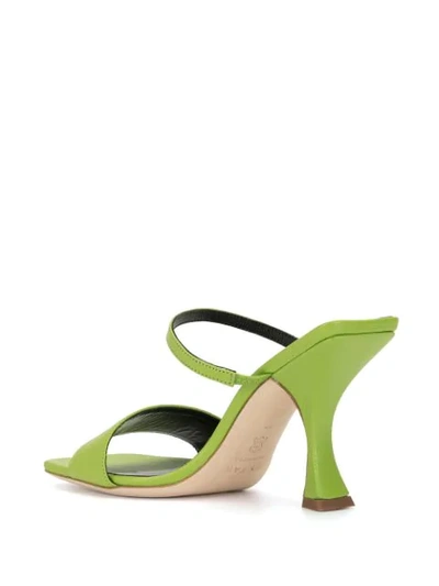 Shop By Far Nayla 90mm Leather Sandals In Green