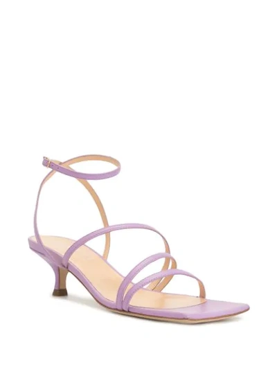 Shop A.w.a.k.e. Square-toe Strappy Sandals In Purple