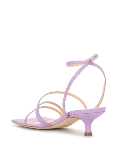 Shop A.w.a.k.e. Square-toe Strappy Sandals In Purple