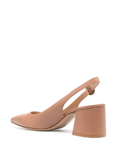 Shop Gianvito Rossi Block-heel Slingback Pumps In Neutrals