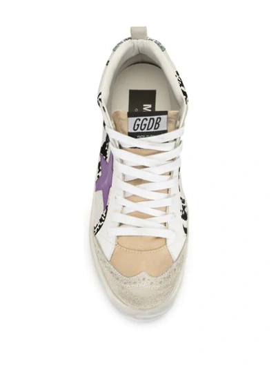 Shop Golden Goose Mid Star Snake-effect Sneakers In White