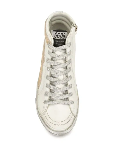 Shop Golden Goose Slide High-top Sneakers In Silver