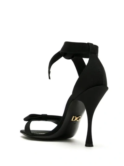 Shop Dolce & Gabbana Bow-detail 105mm Grosgrain Sandals In Black