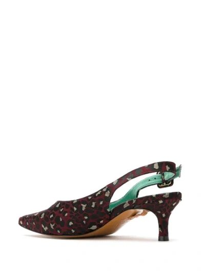 Shop Blue Bird Shoes Onça Jacquard Slingback Pumps In Red