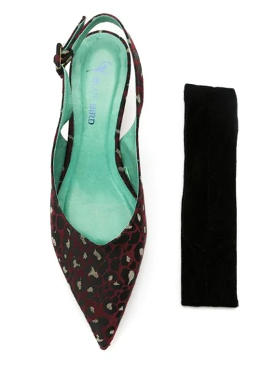 Shop Blue Bird Shoes Onça Jacquard Slingback Pumps In Red