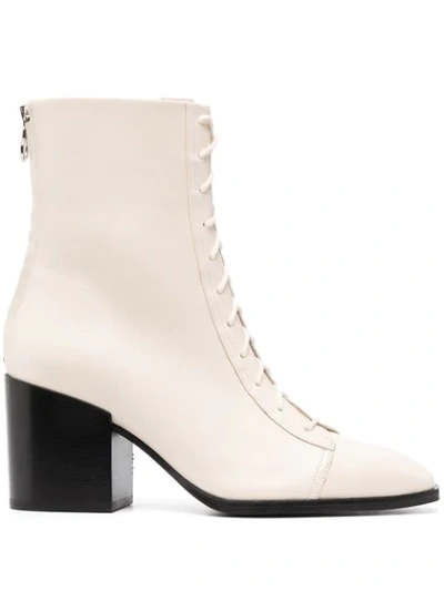 Shop Aeyde Heeled Lace-up Boots In Neutrals