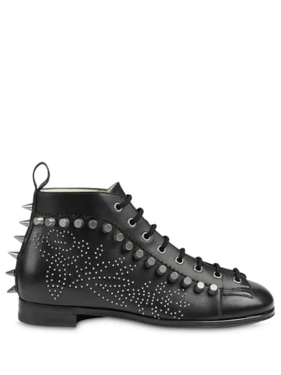 Shop Gucci Stud-detail Ankle Boots In Black