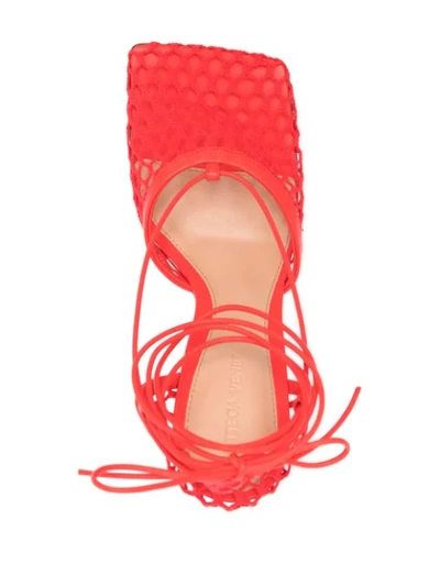 Shop Bottega Veneta Stretch Mesh Pumps In Red