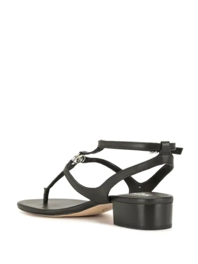 Shop Michael Michael Kors Lita Leather Sandals In Black