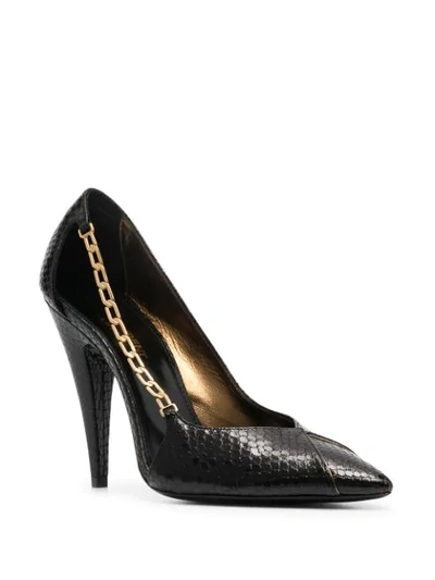 CHAIN-LINK DETAIL POINTED-TOE PUMPS