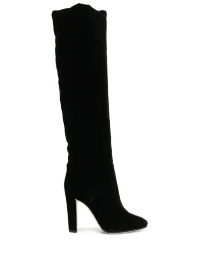 Shop Alberta Ferretti Knee-high Boots In Black