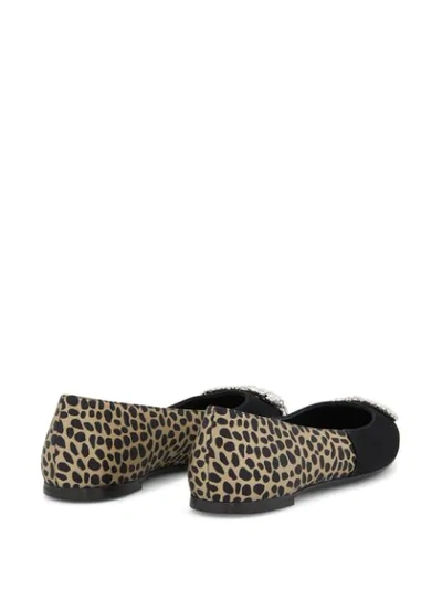 Shop Giuseppe Zanotti Amour Leopard-print Ballerina Shoes In Black