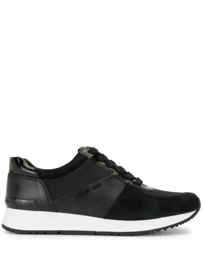 Shop Michael Michael Kors Panelled Leather Sneakers In Black