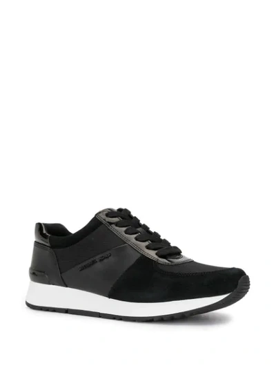 Shop Michael Michael Kors Panelled Leather Sneakers In Black