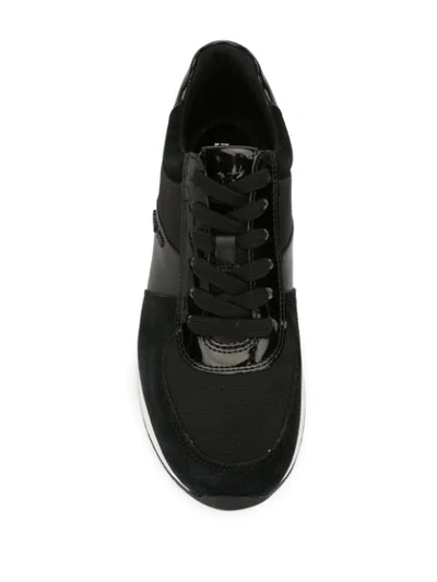 Shop Michael Michael Kors Panelled Leather Sneakers In Black