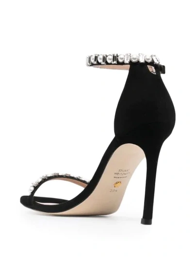 Shop Stuart Weitzman Crystal-embellished Stiletto Sandals In Black