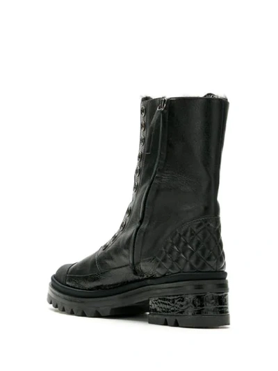 Shop Andrea Bogosian Rylee Quilted Detail Boots In Black