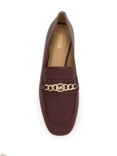Shop Michael Michael Kors Chain-detail Loafers In Red