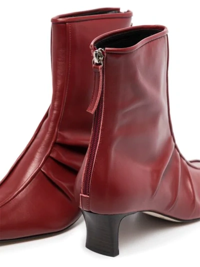 Shop Salondeju Pointed Toe Ankle Boots In Red