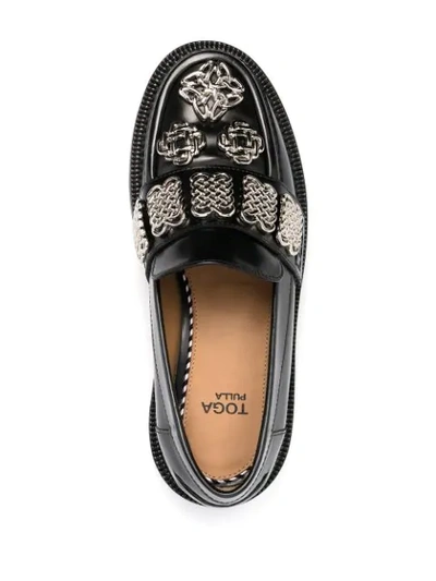 Shop Toga Chain Appliqué Chunky-sole Loafers In Black