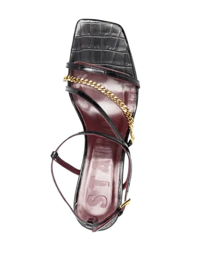 Shop Staud Gita 60mm Single Chain-detail Sandals In Black