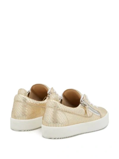 Shop Giuseppe Zanotti Gail Embossed Low-top Sneakers In Gold