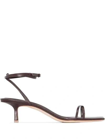 Shop Studio Amelia Ankle Bind 50mm Leather Sandals In Brown