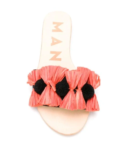 Shop Manebi Two-tone Flat Sandals In Black