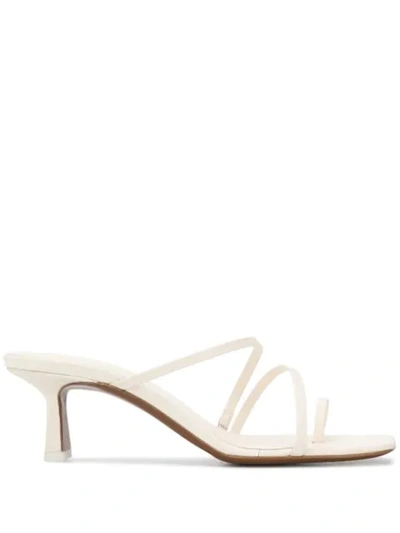 Shop Neous Venus Faille Sandals In White